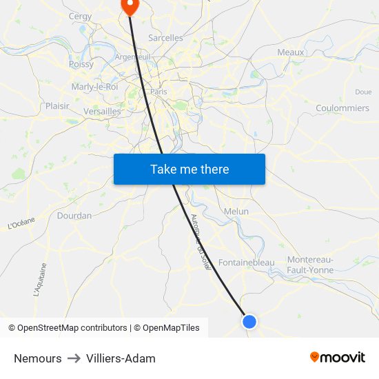 Nemours to Villiers-Adam map