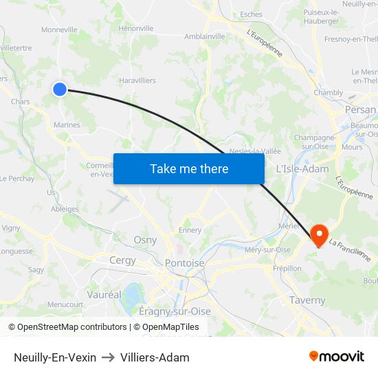 Neuilly-En-Vexin to Villiers-Adam map
