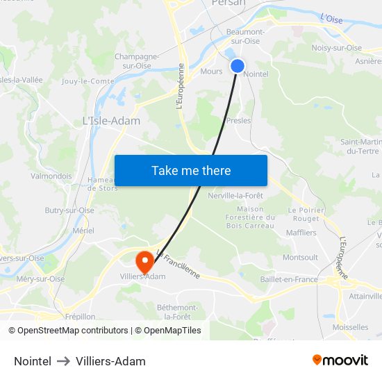 Nointel to Villiers-Adam map