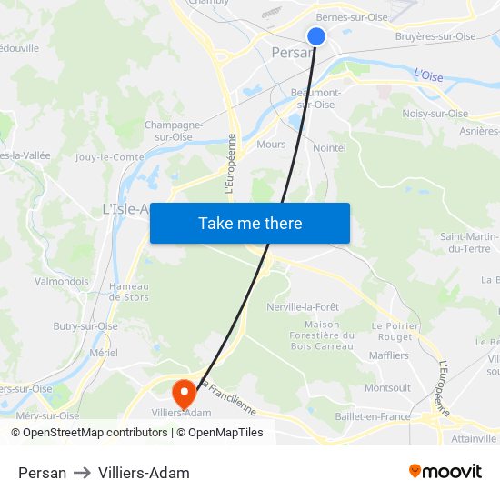 Persan to Villiers-Adam map