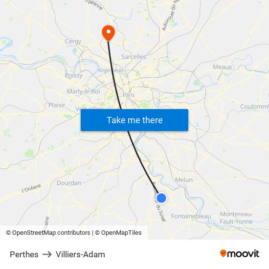 Perthes to Villiers-Adam map