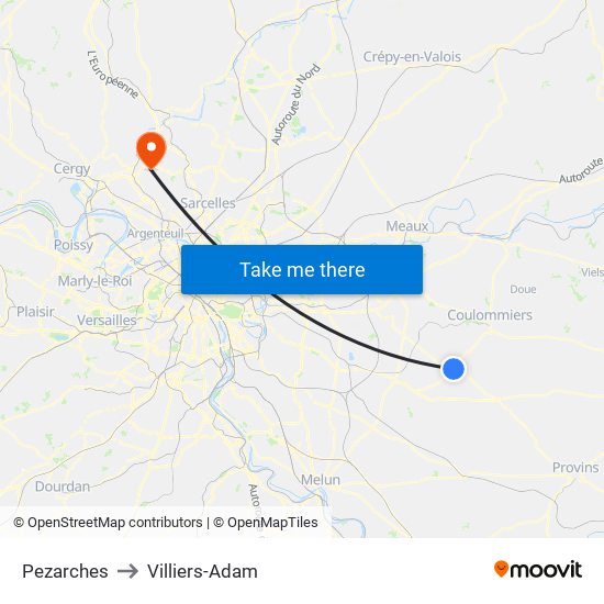 Pezarches to Villiers-Adam map