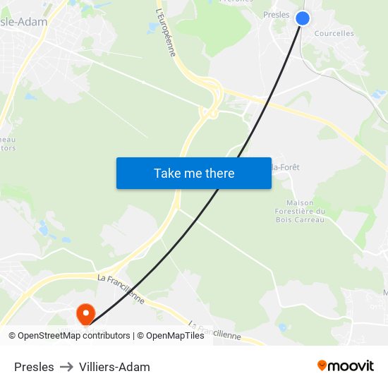 Presles to Villiers-Adam map