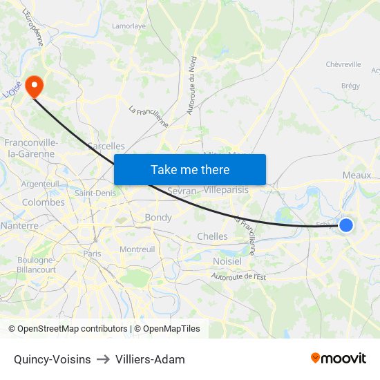 Quincy-Voisins to Villiers-Adam map
