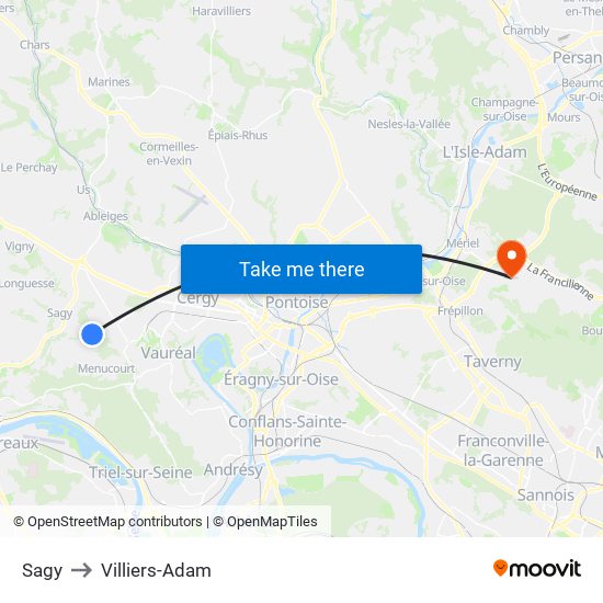 Sagy to Villiers-Adam map