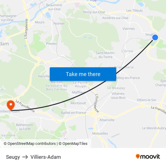 Seugy to Villiers-Adam map