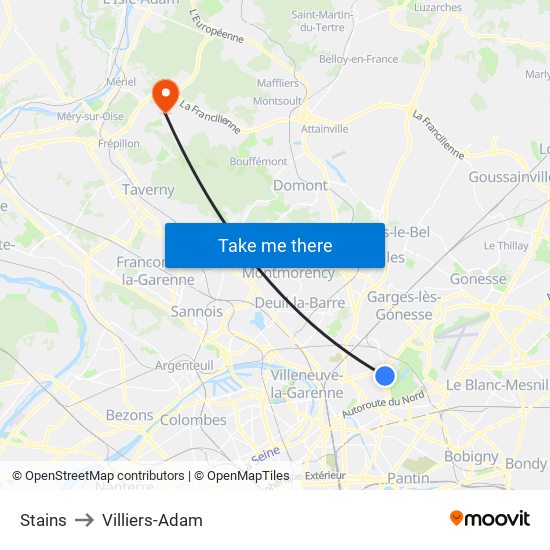 Stains to Villiers-Adam map