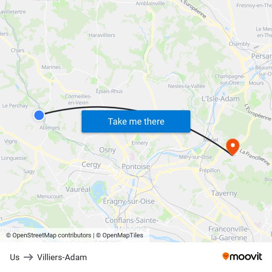 Us to Villiers-Adam map