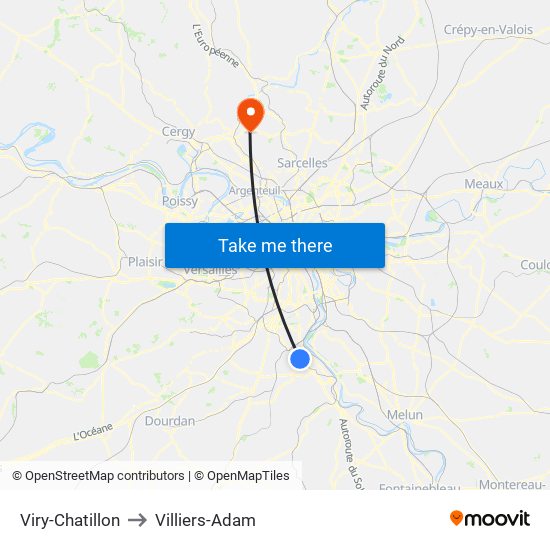 Viry-Chatillon to Villiers-Adam map