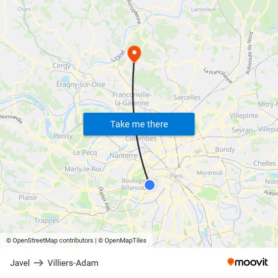 Javel to Villiers-Adam map