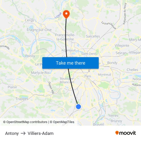 Antony to Villiers-Adam map