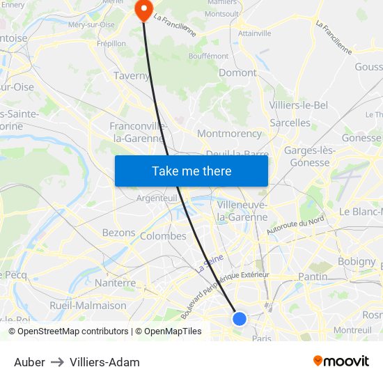 Auber to Villiers-Adam map