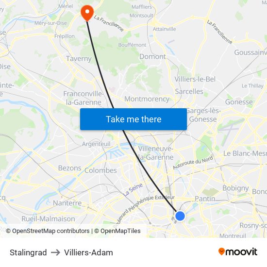 Stalingrad to Villiers-Adam map