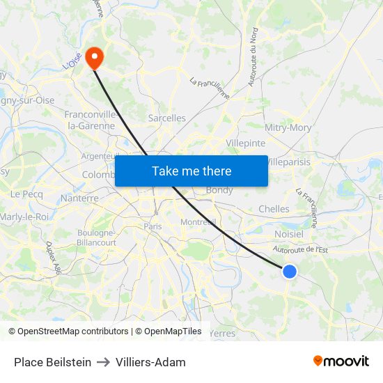 Place Beilstein to Villiers-Adam map