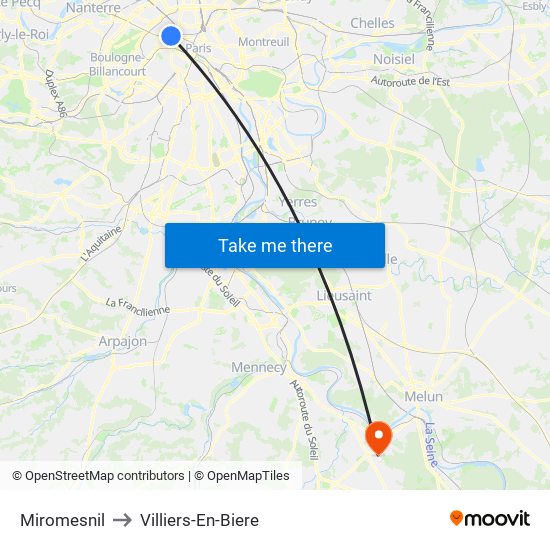Miromesnil to Villiers-En-Biere map