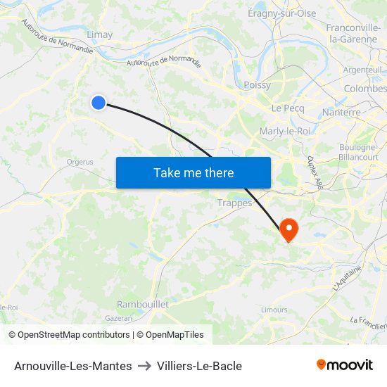 Arnouville-Les-Mantes to Villiers-Le-Bacle map