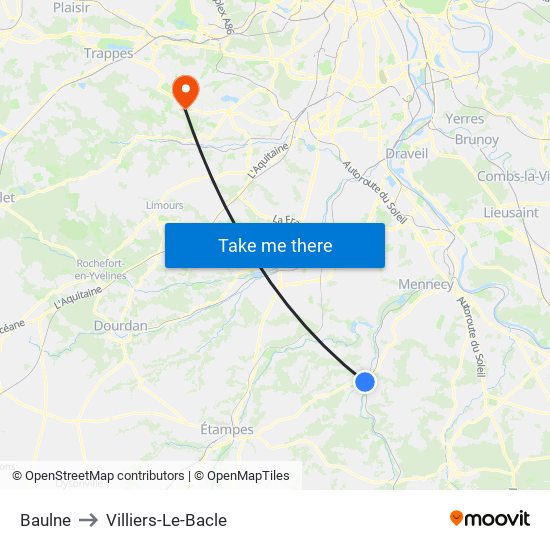 Baulne to Villiers-Le-Bacle map