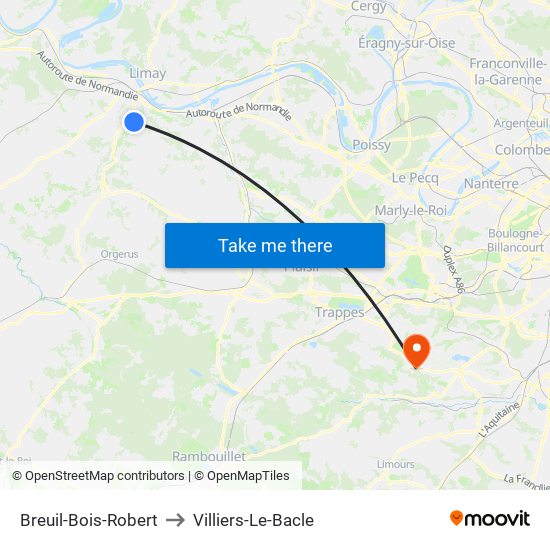 Breuil-Bois-Robert to Villiers-Le-Bacle map