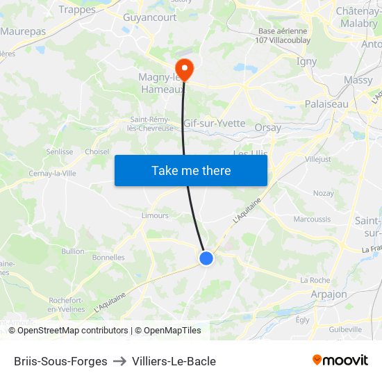 Briis-Sous-Forges to Villiers-Le-Bacle map