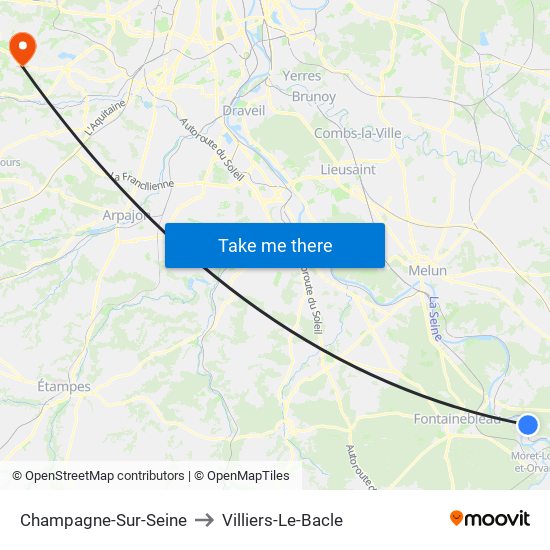 Champagne-Sur-Seine to Villiers-Le-Bacle map