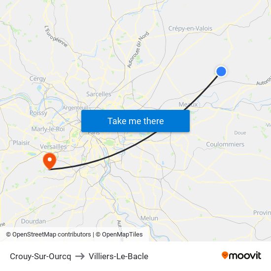 Crouy-Sur-Ourcq to Villiers-Le-Bacle map