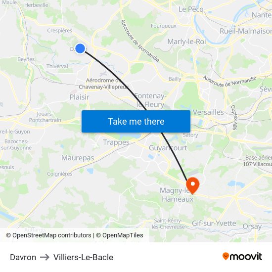 Davron to Villiers-Le-Bacle map