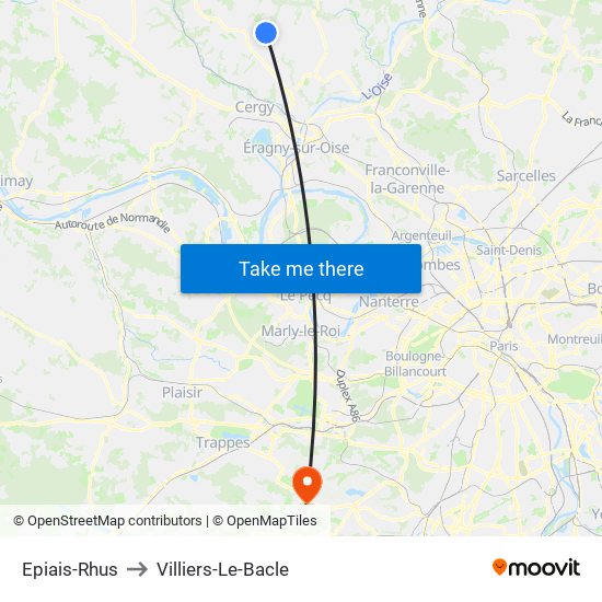 Epiais-Rhus to Villiers-Le-Bacle map