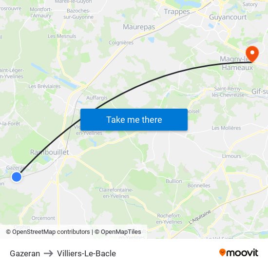 Gazeran to Villiers-Le-Bacle map