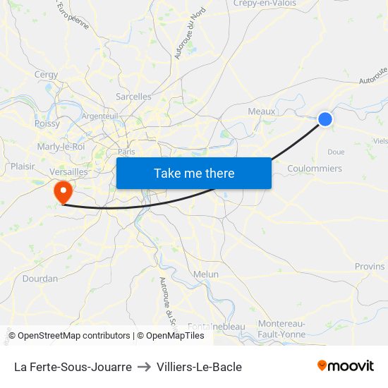 La Ferte-Sous-Jouarre to Villiers-Le-Bacle map