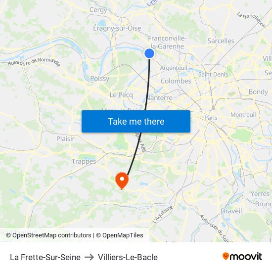 La Frette-Sur-Seine to Villiers-Le-Bacle map