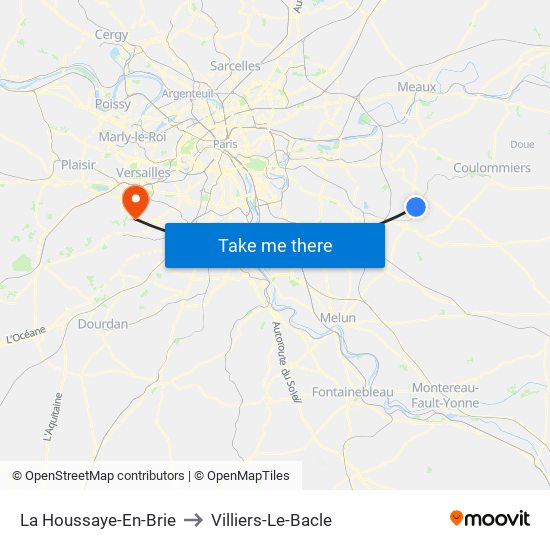 La Houssaye-En-Brie to Villiers-Le-Bacle map