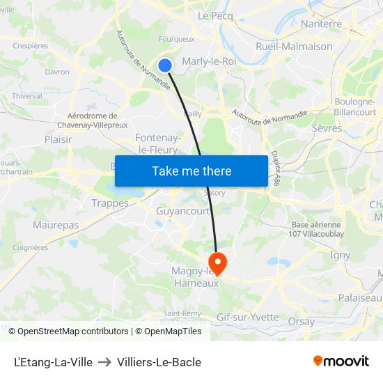 L'Etang-La-Ville to Villiers-Le-Bacle map