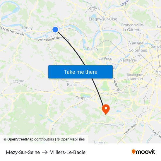 Mezy-Sur-Seine to Villiers-Le-Bacle map