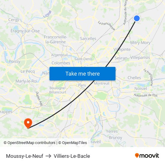 Moussy-Le-Neuf to Villiers-Le-Bacle map