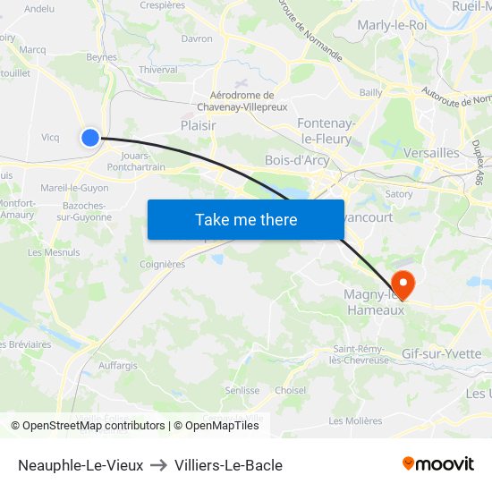 Neauphle-Le-Vieux to Villiers-Le-Bacle map