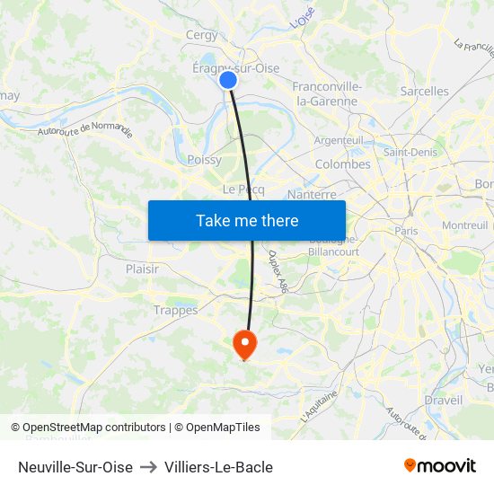 Neuville-Sur-Oise to Villiers-Le-Bacle map