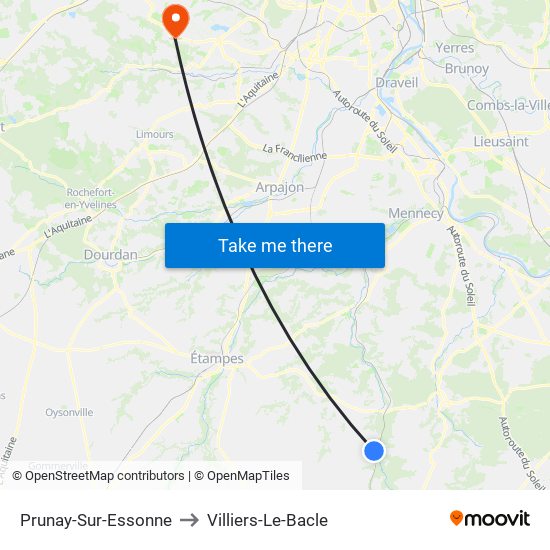 Prunay-Sur-Essonne to Villiers-Le-Bacle map