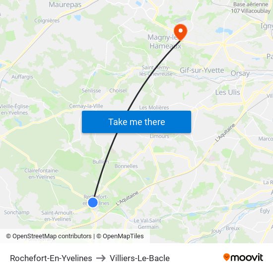 Rochefort-En-Yvelines to Villiers-Le-Bacle map