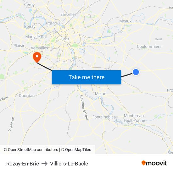 Rozay-En-Brie to Villiers-Le-Bacle map