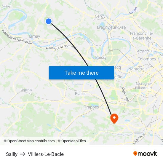 Sailly to Villiers-Le-Bacle map