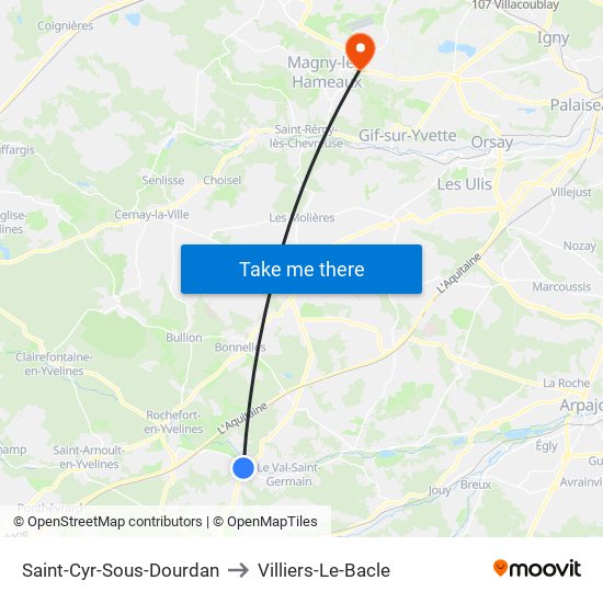 Saint-Cyr-Sous-Dourdan to Villiers-Le-Bacle map