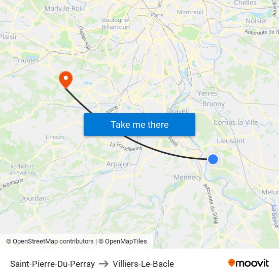 Saint-Pierre-Du-Perray to Villiers-Le-Bacle map