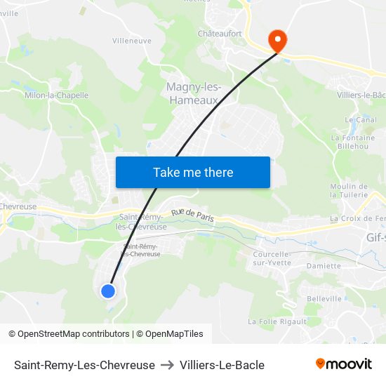 Saint-Remy-Les-Chevreuse to Villiers-Le-Bacle map
