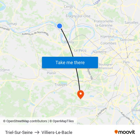 Triel-Sur-Seine to Villiers-Le-Bacle map