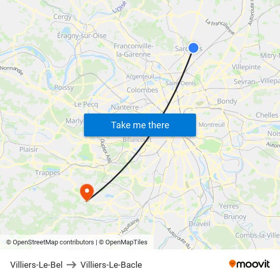 Villiers-Le-Bel to Villiers-Le-Bacle map