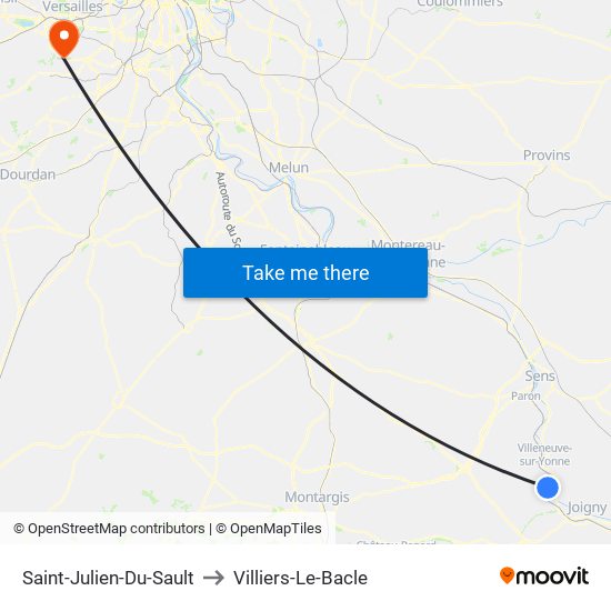 Saint-Julien-Du-Sault to Villiers-Le-Bacle map