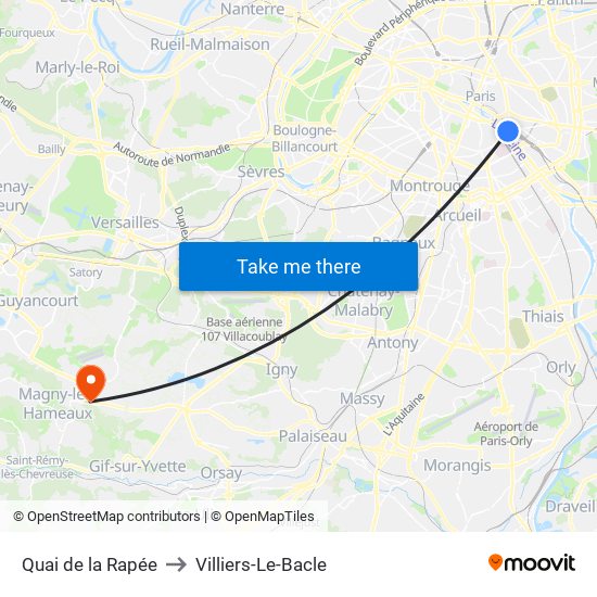 Quai de la Rapée to Villiers-Le-Bacle map
