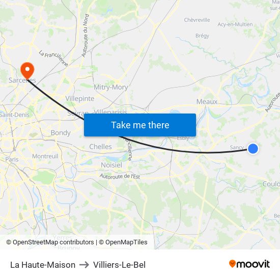 La Haute-Maison to Villiers-Le-Bel map