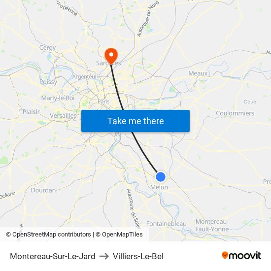 Montereau-Sur-Le-Jard to Villiers-Le-Bel map