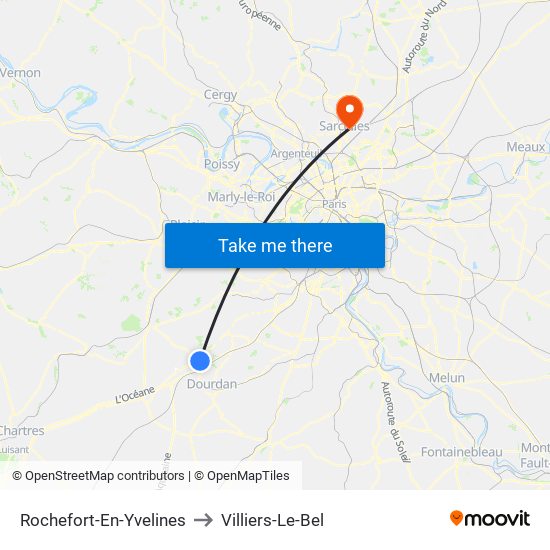 Rochefort-En-Yvelines to Villiers-Le-Bel map